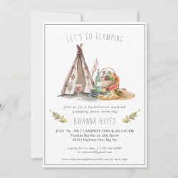 Bachelorette Glamping Camping Weekend Invitation