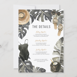 Bachelorette Party Beach Weekend Itinerary Invitation