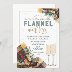 Flannel and Fizz Bachelorette Glamping Invitation